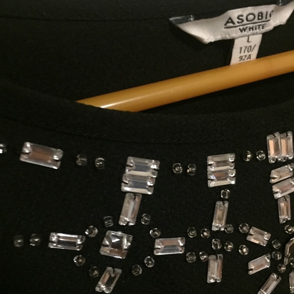 Asobio black gemstone collar peplum longsleeve top - Picture 3 of 5